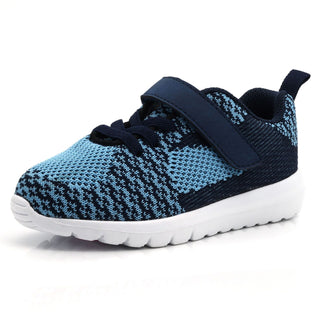 Buy blue Pure Color Velcro Sneakers Lightweight Running Shoes For Boys And Girls