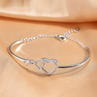 Buy white Chain Hollowed Heart Shape Bracelet Elegant High-grade Design Female