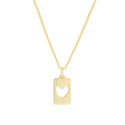 Niche Design Hollow Heart Square Plate Necklace