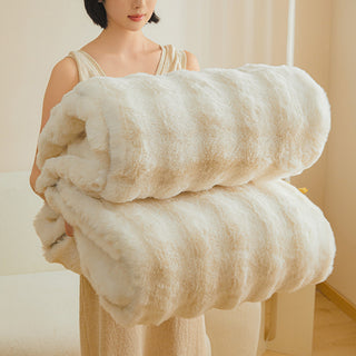 Buy white Double-sided Blanket Coral Fleece Nap Office Sofas Cover Blanket Thick Fleece Winter