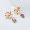 Flower Rhinestone Eardrops Earrings Exaggerated Ladies