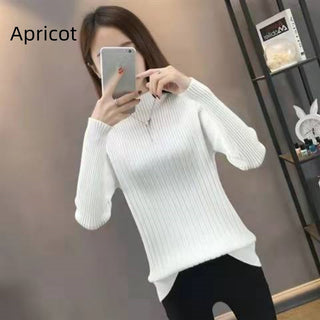 Buy apricot Half Turtleneck Slim Slimming Knitted Sweater