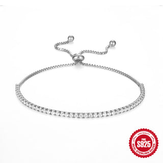Buy platinum S925 Sterling Silver Fashionable All-match Elegant Single Row Tennis Zircon Women's Bracelet