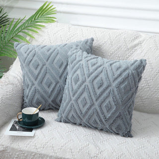 Buy grey Rhombus Cut Flower Nordic Style Sofa Living Room Office Pillow