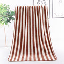 Warp Knitted Coral Velvet Wide Stripe Big Towel Wholesale Edging Bath Towel