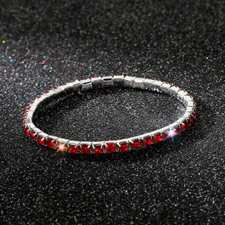 Buy red Women&#39;s Full Diamond Single Row All-match Bracelet