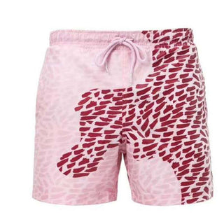 Buy pink-b Men Magical Color Change Beach Shorts