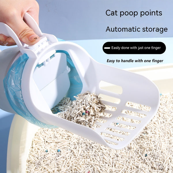 Widen Cat Litter Shovel Scoop With Refill Bags Large Cat Litter Box Self Cleaning Cat Waste Bin System