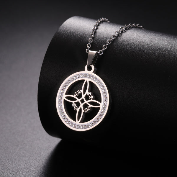 Witch Knot Necklace Stainless Steel Knot Pendant Necklace Jewelry