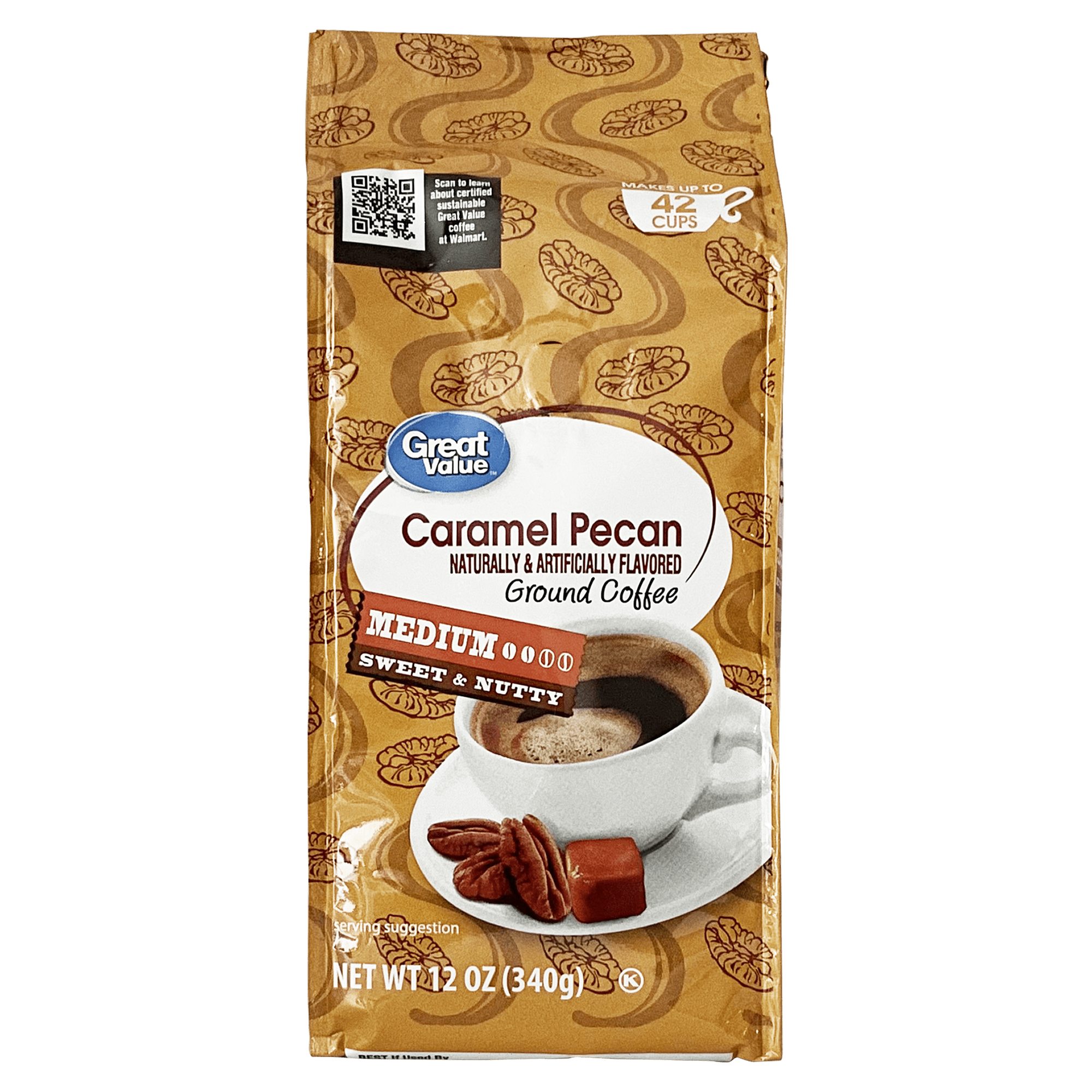 Great Value Caramel Pecan Ground Coffee, 12 oz Main image
