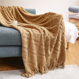 Buy camel Summer Office Air Conditioning Nap Blanket Knitting