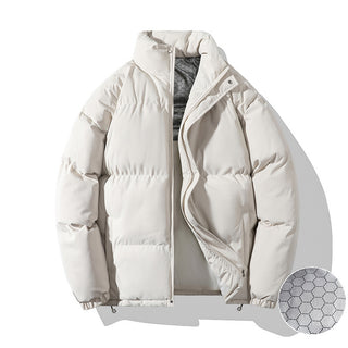 Buy 1226-apricot Couple Down Graphene Warm Quilted Jacket Loose Cotton-padded Jacket Tide