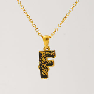 Buy gold-f Letter Necklace Titanium Steel No Fading Women