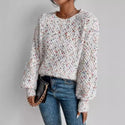 Autumn And Winter Round Neck Pullover Long Sleeve Knitted Top