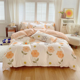 Buy early-summer-orange Cotton Thickened Four-piece Dormitory Bed Sheet And Quilt Cover