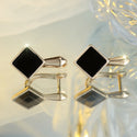 Minimalist Black Oil Dripping Diamond Ear Clip