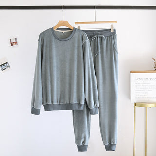 Buy green-for-men-long-sleeve Couple Pajamas Loungewear Can Wear Outside