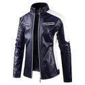 Winter Leisure Leather Men's Coat Fleece-lined