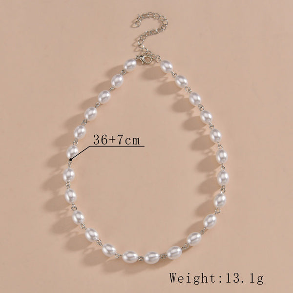 Simple Graceful Pearl Single Layer Ladies Clavicle Chain