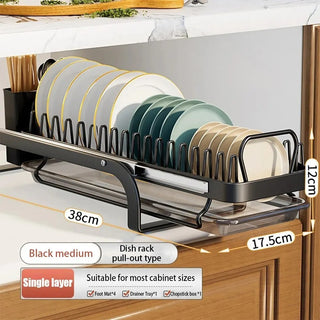 Buy single-layer-plate-rack-black Multi-functional Kitchen Storage Rack Dish Draining Rack