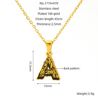 Buy gold-a Letter Necklace Titanium Steel No Fading Women