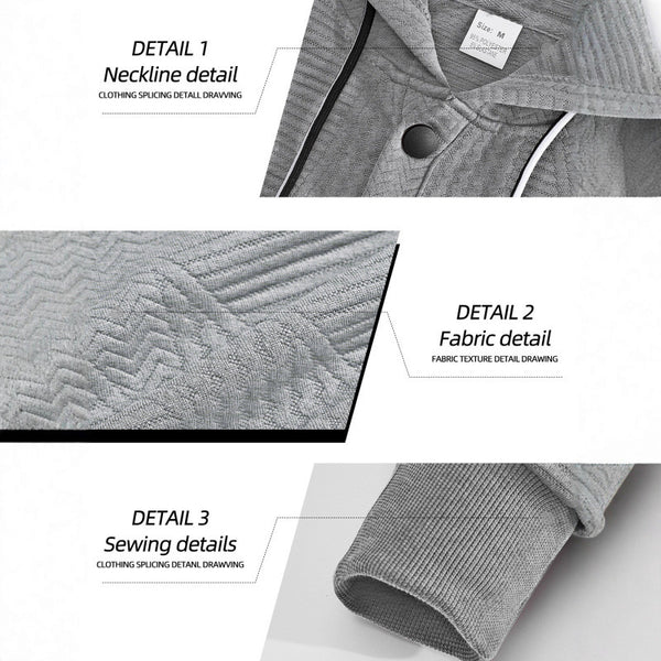 Men Pullover Solid Color Casual Sports Loose Long Sleeve Hooded Sweater