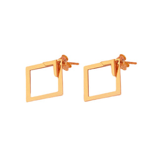 Buy rose-gold Women&#39;s Simple European And American Style Square Geometric Earrings