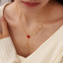 Necklace Female Niche Design Red Dripping Heart