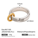 Color Matching Stainless Steel Ring Niche Exaggeration