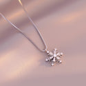 Christmas Zircon Ice Crystal Snowflake Necklace Niche Design Advanced Light Luxury Clavicle Chain