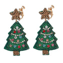 Christmas Earrings Snowman Pentagram Alloy