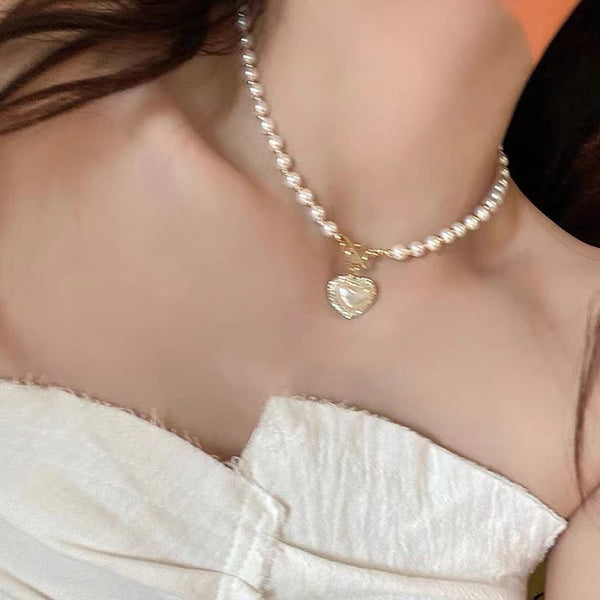 Love Pearl Necklace Women's Light Luxury New Beaded