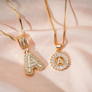 Buy two-piece-set Diamond Crystal Candy 26-letter Double-layer Necklace