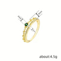 Court Ring Women's Double-layer Design Refined Zircon