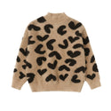 Children's leopard-print mink wool sweater