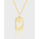 Niche Design Hollow Heart Square Plate Necklace