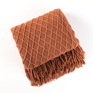 Buy brick-red Nordic Style Sofa Cover Cover Blanket Knitted Blanket Shawl Blanket Amazon Tassel Bed Runner Wool Sofa Towel Cover Cloth