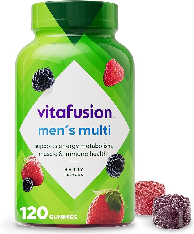 Vitafusion Adult Gummy Vitamins for Men – Berry Flavor, A, C, D, E, B6 & B12, 120 Count Main image