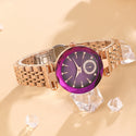 Women's Fashion Simple Cut Quartz Watch Steel Band