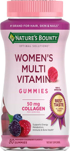 Nature's Bounty Women's Multivitamin Gummies – Immune, Energy & Bone Support, Raspberry, 80 Count
