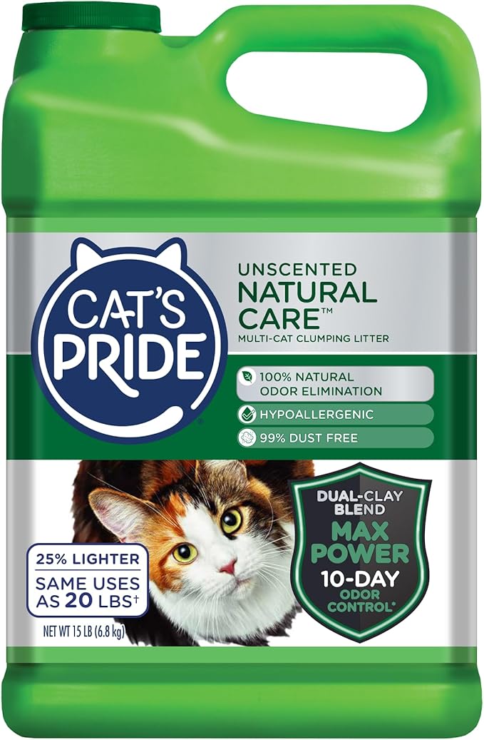Cat's Pride Max Power: Bacterial Odor Control - Up to 10 Days of Powerful Odor Control - Strong Clumping - 99% Dust Free - Multi-Cat Litter, 15 Pounds Secondary image