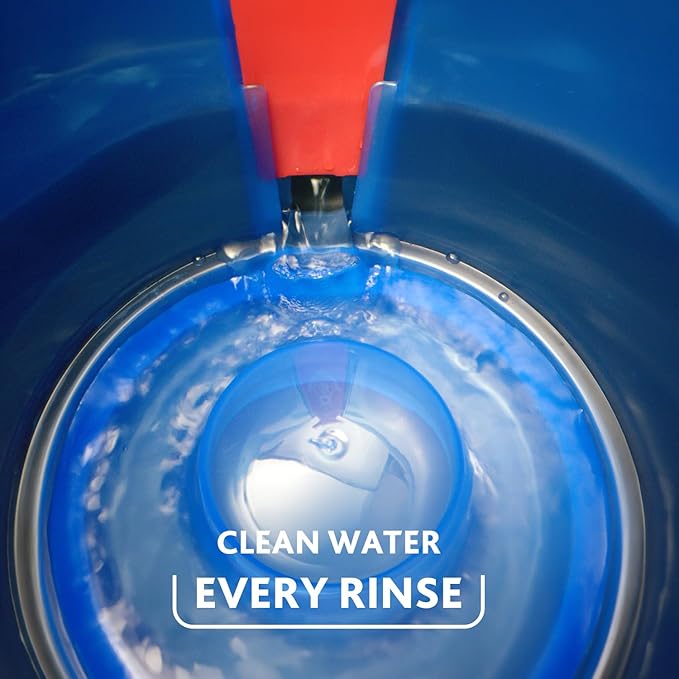 O-Cedar RinseClean Spin Mop & Bucket System | Clean with Water | Removes 99% of Bacteria Plastic