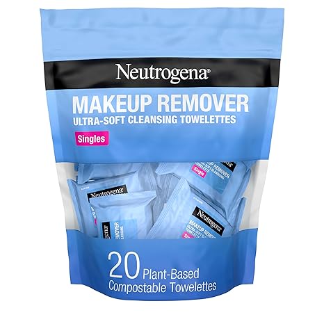 Neutrogena Makeup Remover Wipes – Alcohol-Free Cleansing Towelettes, 20 Count
