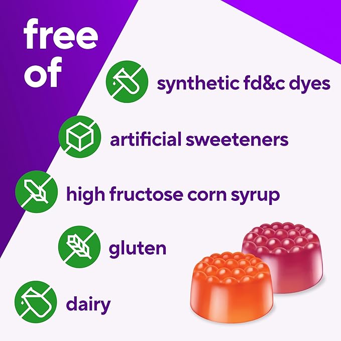 vitafusion Vitamin D3 Gummies, Bone and Immune Support, Peach, Blackberry, Strawberry Flavored, 50 mcg D3 Gummy Vitamin Supplement, 75 Day Supply, 150 Count