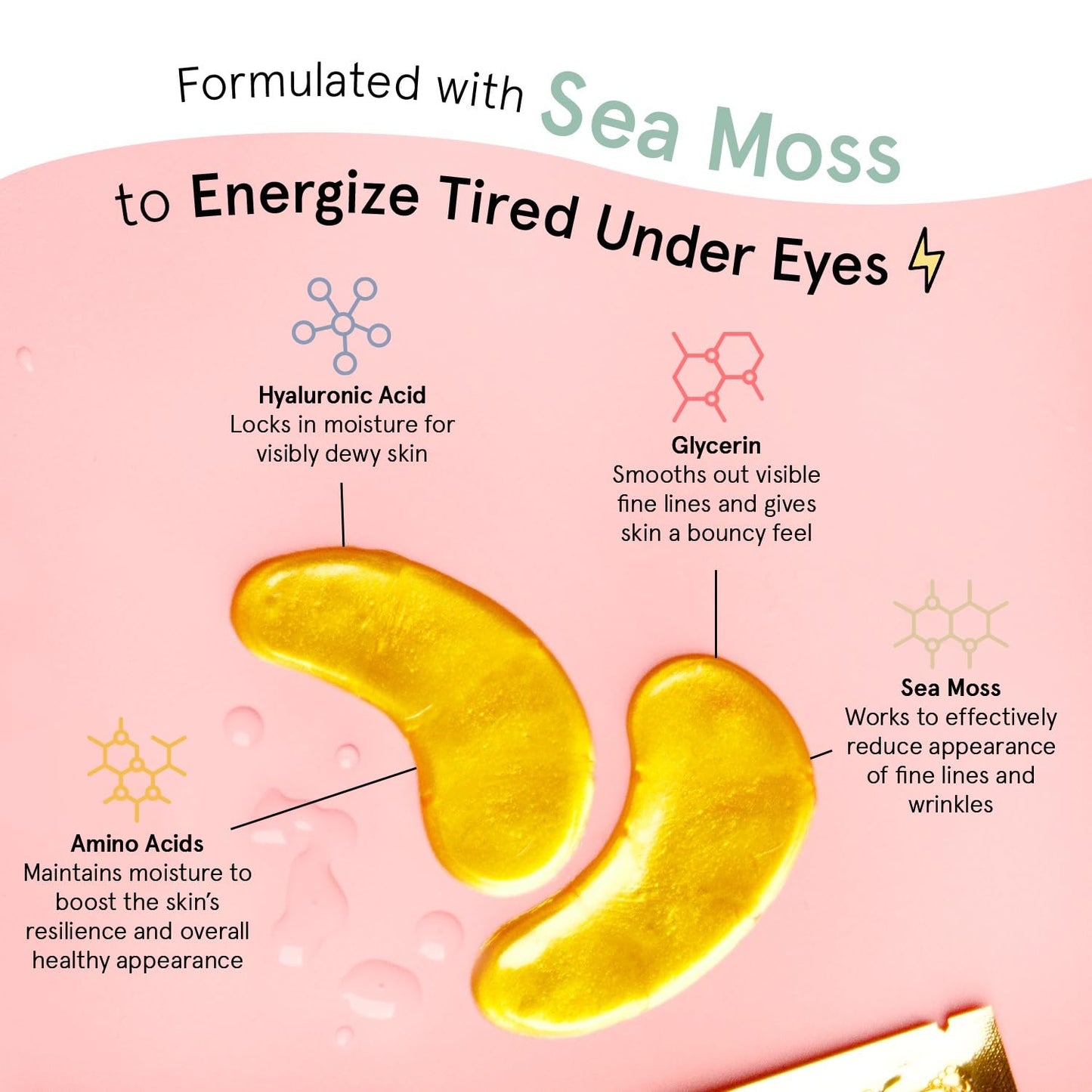 grace & stella Gold Under Eye Patches (24 Pairs) - Vegan Eye Mask for Puffy Eyes & Dark Circles