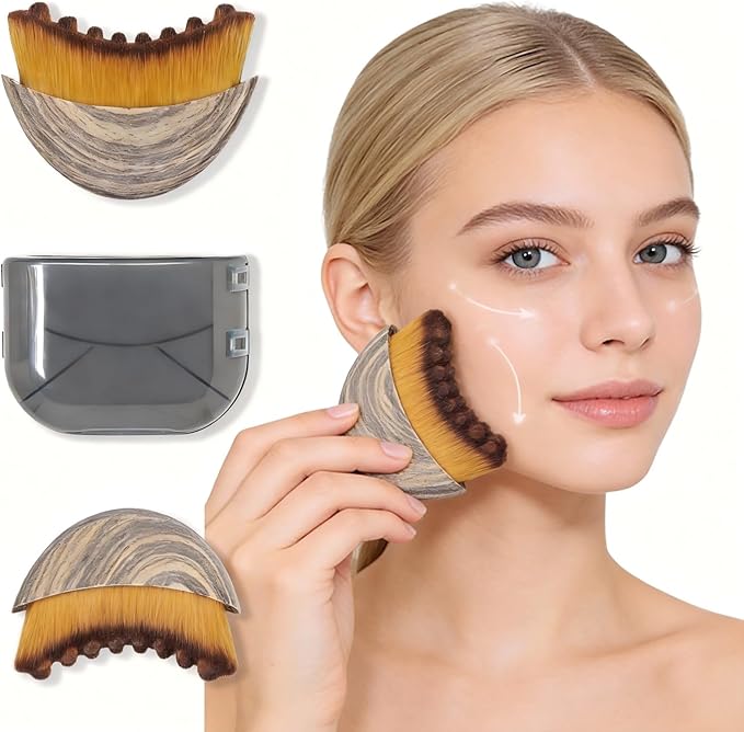 Lymphatic Contour Face Brush – Dry Brushing Massager for Chin & Jawline Sculpting, Puffiness & Fatigue Relief (1 PCS) Main image