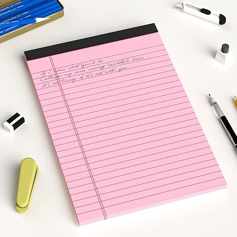 5 Pack Small Notepads 5x8 – College Ruled Perforated Writing Pads (30 Sheets Each)