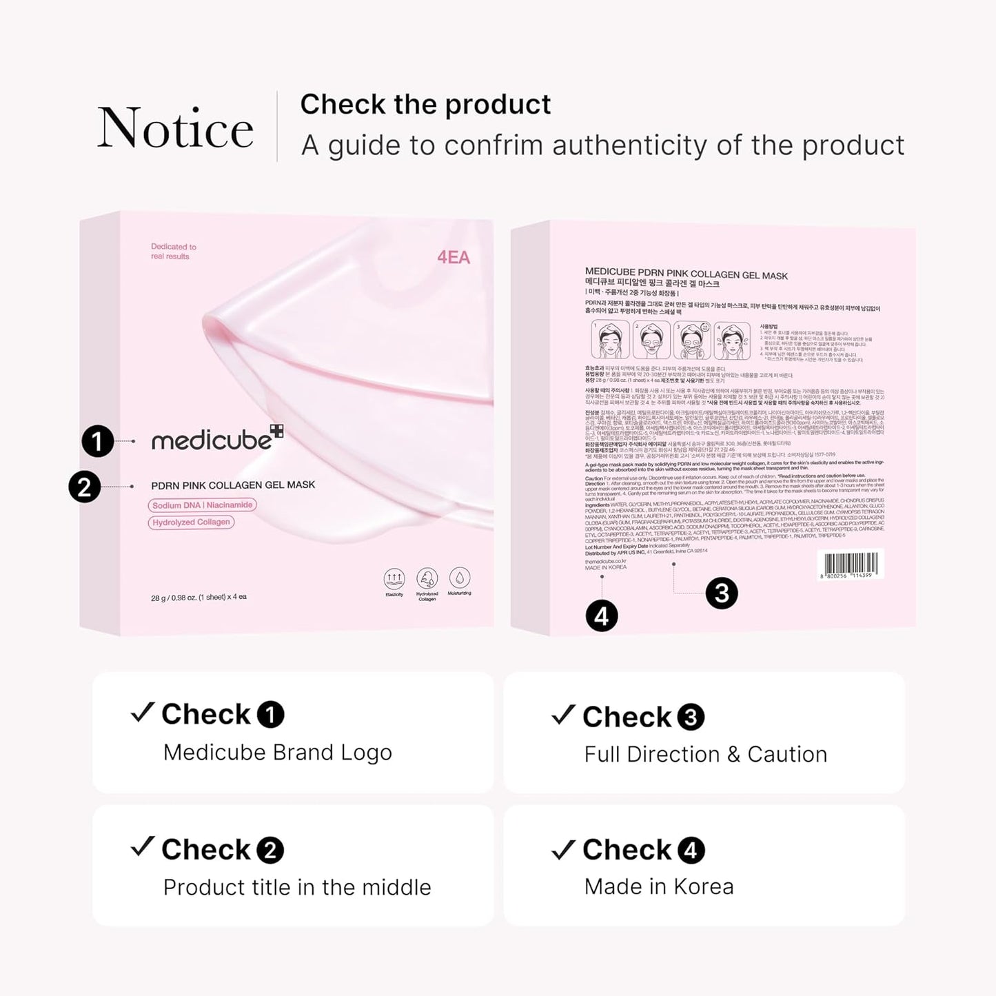 Medicube Jelly Gel Mask: Salmon DNA PDRN & Pink Collagen (4-Pack)