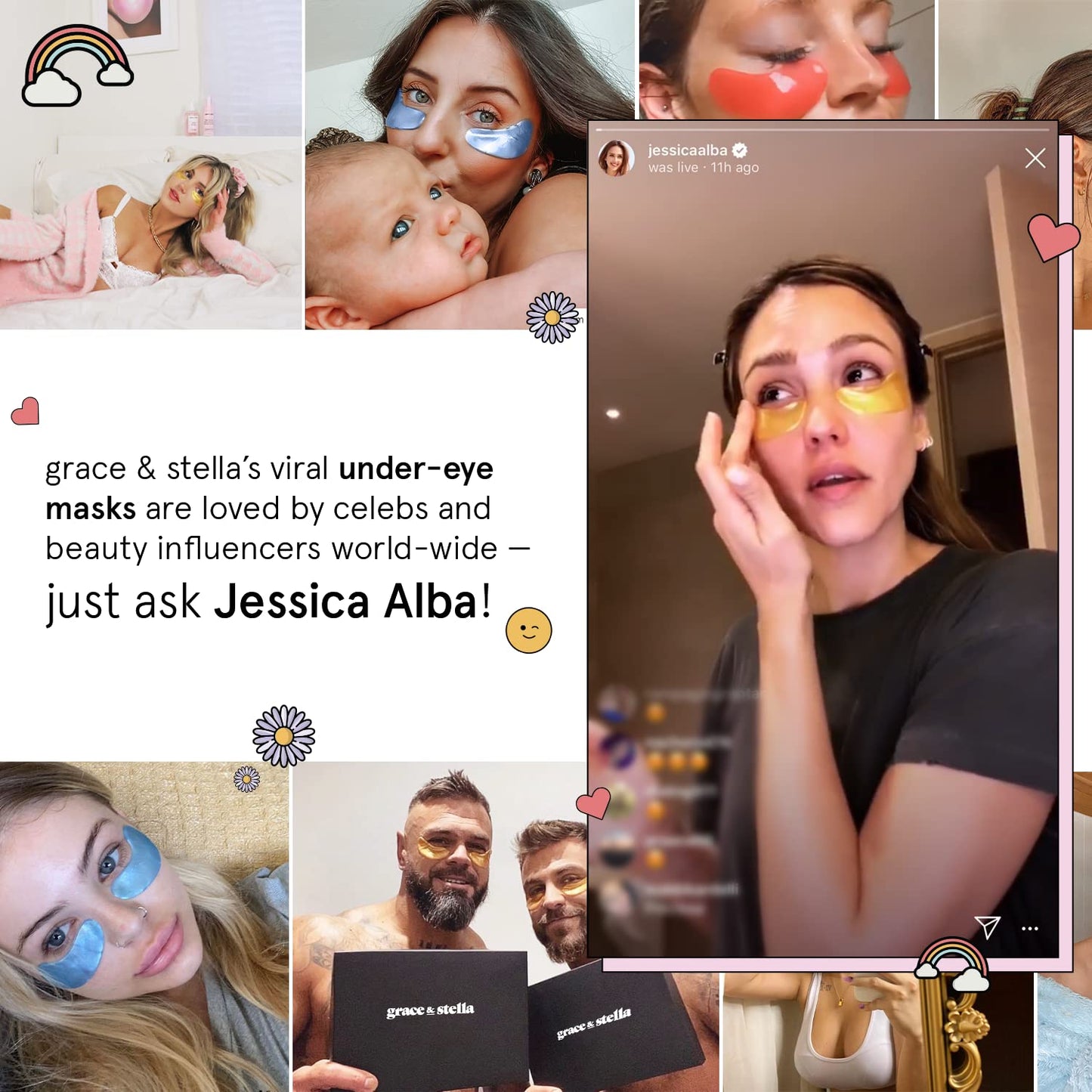 grace & stella Gold Under Eye Patches (24 Pairs) - Vegan Eye Mask for Puffy Eyes & Dark Circles