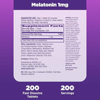 Natrol Fast Dissolve Melatonin 1 mg, Sleep Support for Adults